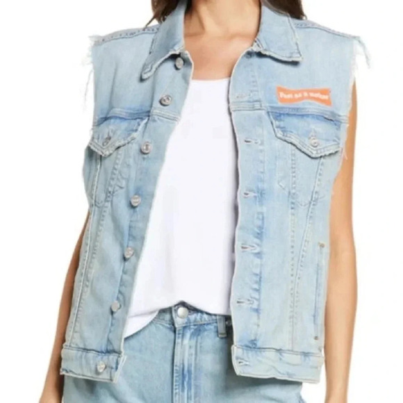 Mother Superior ‘THE DRIFTER' Light Wash Denim Vest fast as a mother size medium - Picture 2 of 15